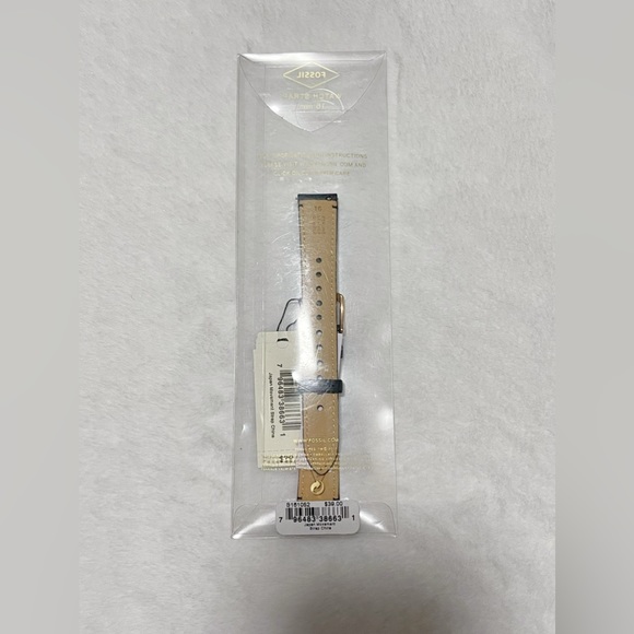 Fossil 16mm Navy Leather Watch Strap - Picture 4 of 7